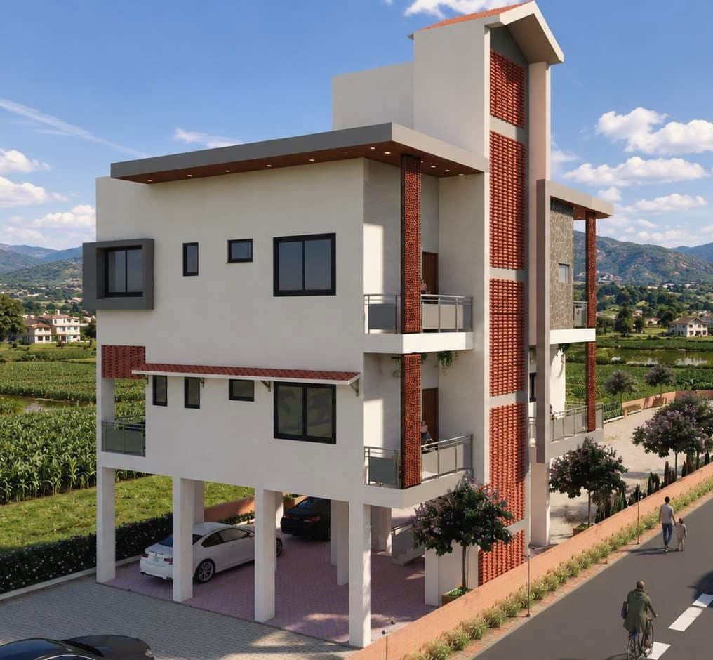 Hillside family home with valley views, Shirwal, Satara
